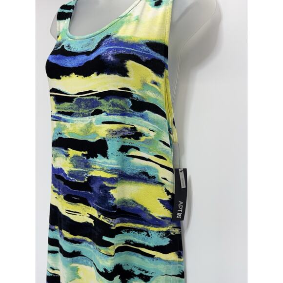 Apt. 9 Geometric Sleeveless Midi-Dress Black Purple Yellow Women’s Size 1X - Picture 2 of 8